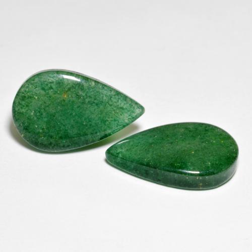 Pedras preciosas de aventurina verde natural de 12,78 ct, formato de pêra, translúcido