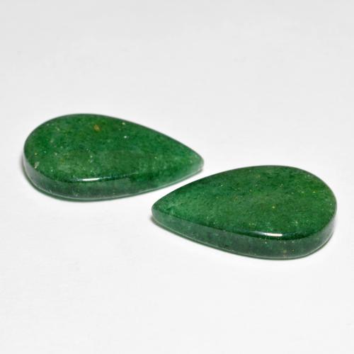 Pedras preciosas de aventurina verde natural de 12,78 ct, formato de pêra, translúcido