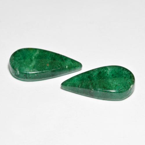 Pedras preciosas de aventurina verde natural de 10,30 ct, formato de pêra, translúcido