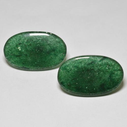 Pedras preciosas de aventurina verde natural de 16,12 ct, corte oval, translúcido