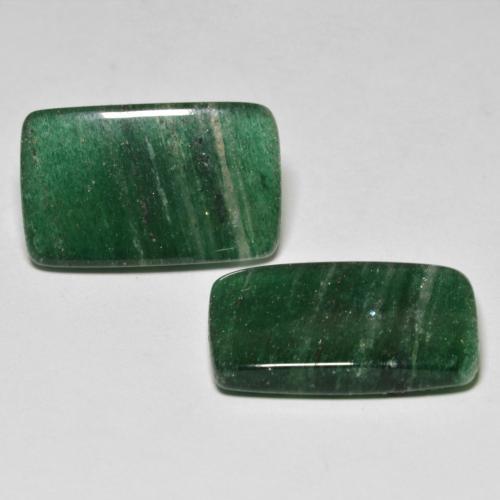Pedras preciosas de aventurina verde natural de 16,97 ct, baguete, translúcido