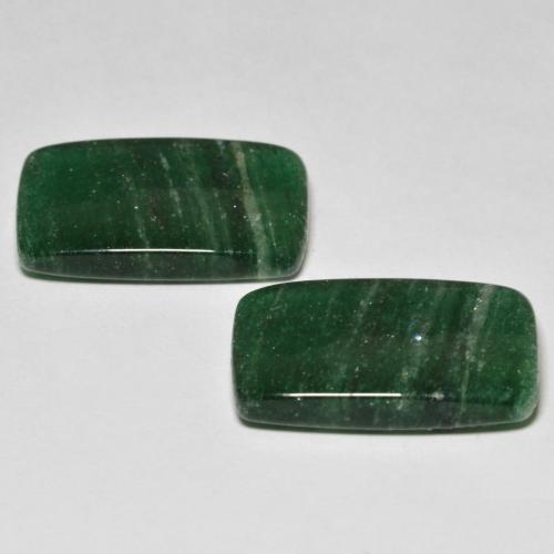 Pedras preciosas de aventurina verde natural de 16,97 ct, baguete, translúcido