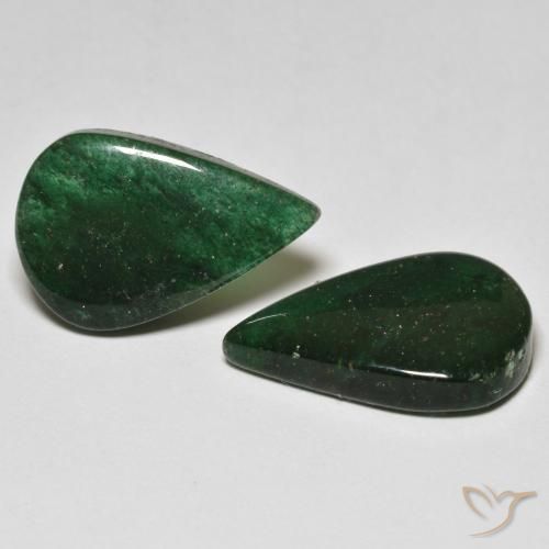 Pedras preciosas de Aventurina Verde floresta natural de 17.37 ct, Formato de pêra, Translúcido