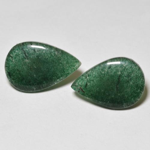 Pedras preciosas de aventurina verde natural de 9,29 ct, formato de pêra, translúcido