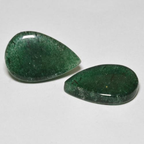 Pedras preciosas de aventurina verde natural de 9,29 ct, formato de pêra, translúcido