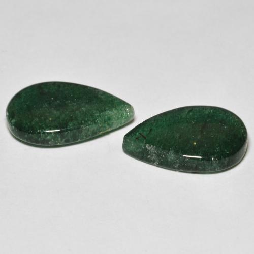 Pedras preciosas de aventurina verde natural de 9,29 ct, formato de pêra, translúcido