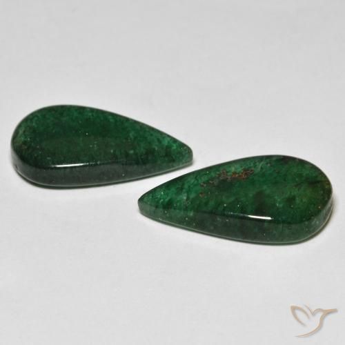 Pedras preciosas de Aventurina Verde Floresta Legal natural de 11.31 ct, Formato de pêra, Translúcido