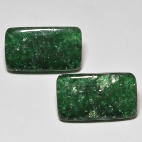 Pedras preciosas de aventurina verde natural de 11,49 ct, baguete, translúcido