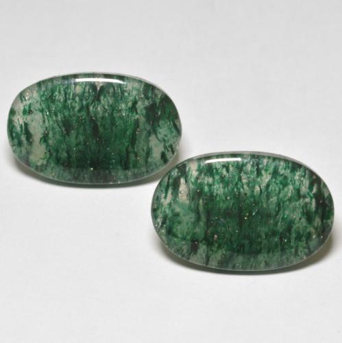 Pedras preciosas de aventurina verde natural de 16,27 ct, corte oval, translúcido