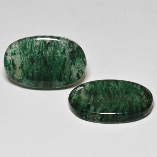 Pedras preciosas de aventurina verde natural de 16,27 ct, corte oval, translúcido