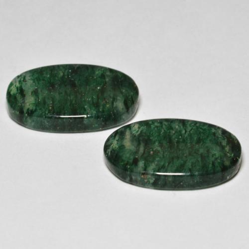 Pedras preciosas de aventurina verde natural de 16,27 ct, corte oval, translúcido