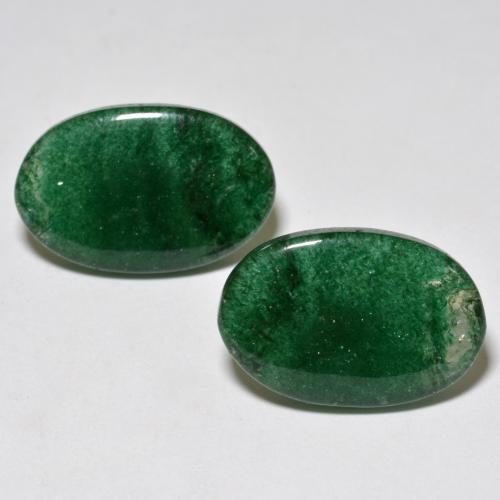 Pedras preciosas de aventurina verde natural de 17,47 ct, corte oval, translúcido