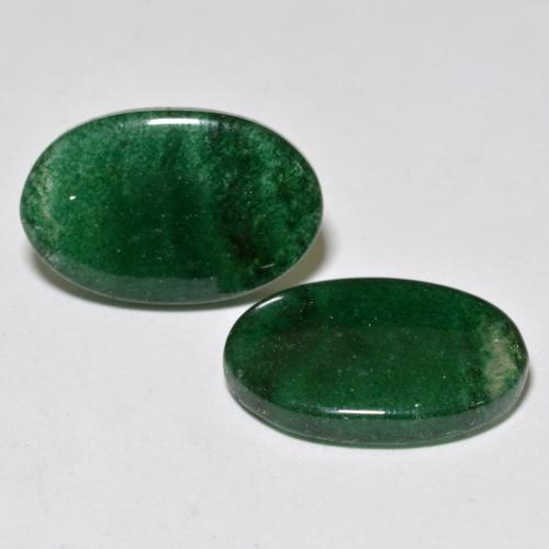 Pedras preciosas de aventurina verde natural de 17,47 ct, corte oval, translúcido