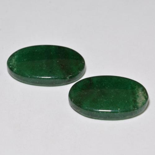 Pedras preciosas de aventurina verde natural de 17,47 ct, corte oval, translúcido
