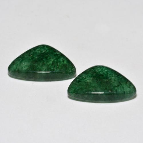Pedras preciosas de aventurina verde natural de 9,73 ct, trillion, translúcido