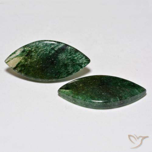 Pedras preciosas de Aventurina Verde escuro natural de 20.86 ct, Marquesa, Translúcido