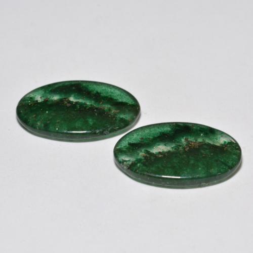Pedras preciosas de aventurina verde natural de 12,30 ct, corte oval, translúcido