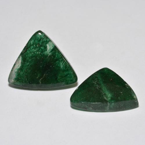 Pedras preciosas de aventurina verde natural de 17,98 ct, trillion, translúcido