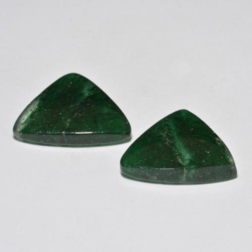 Pedras preciosas de aventurina verde natural de 17,98 ct, trillion, translúcido