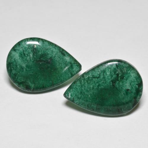 Pedras preciosas de Aventurina Verde escuro natural de 13.41 ct, Formato de pêra, Translúcido