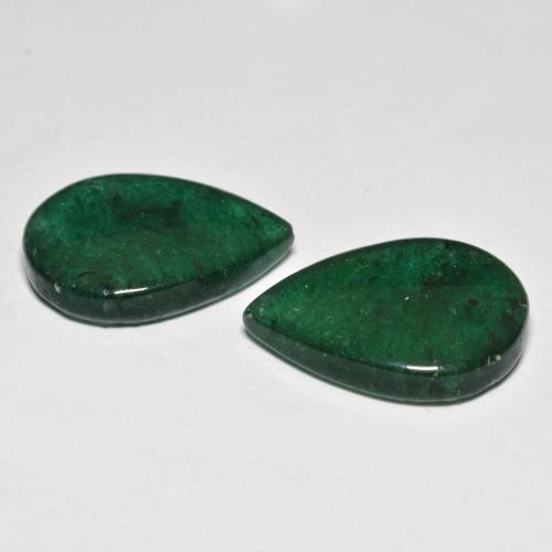 Pedras preciosas de Aventurina Verde escuro natural de 13.41 ct, Formato de pêra, Translúcido
