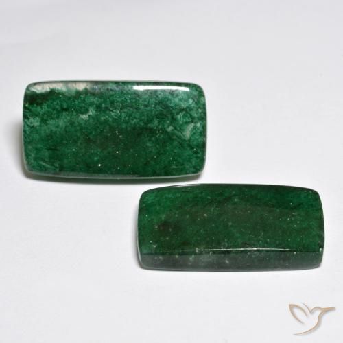 Pedras preciosas de aventurina verde natural de 21,63 ct, baguete, translúcido