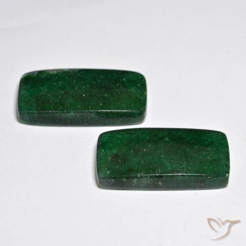 Pedras preciosas de aventurina verde natural de 21,63 ct, baguete, translúcido