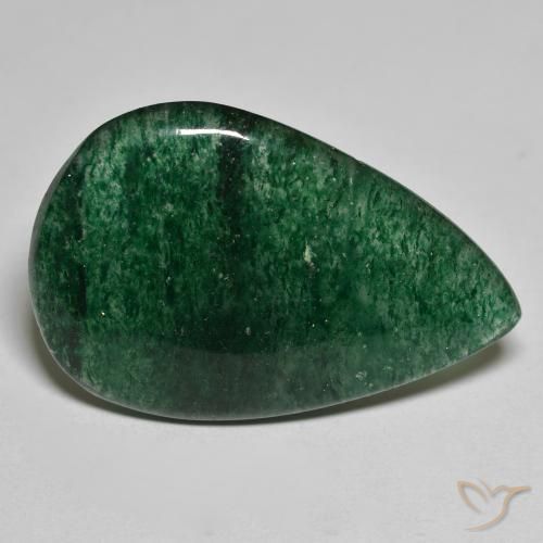 Aventurina Verde Natural 24.65ct, Formato de pêra, Translúcido