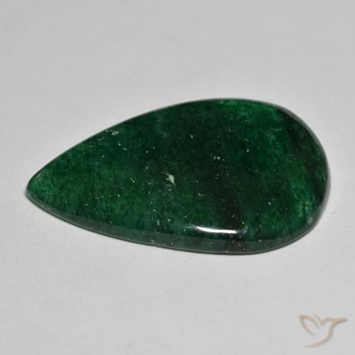 Aventurina Verde Natural 24.65ct, Formato de pêra, Translúcido