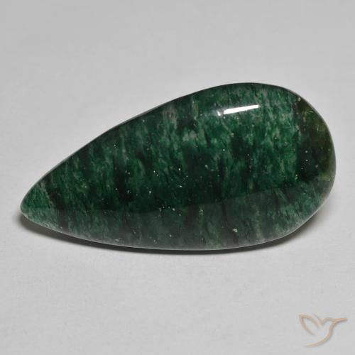 24.26ct Natural Verde Aventurina, Formato de pêra, Translúcido