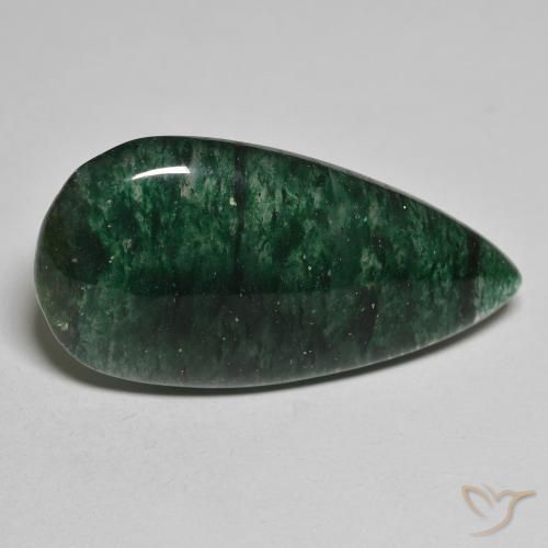 Aventurina Verde Natural 24.26ct, Formato de pêra, Translúcido
