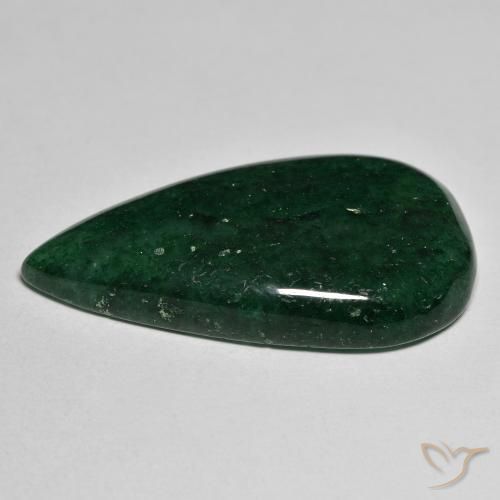 Aventurina verde natural 26,94ct, formato de pêra, translúcido