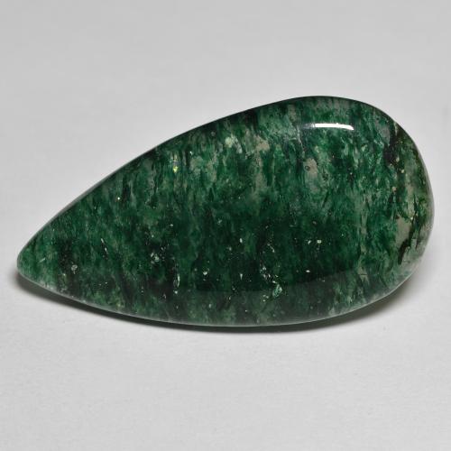 Aventurina verde natural 24,15ct, formato de pêra, translúcido