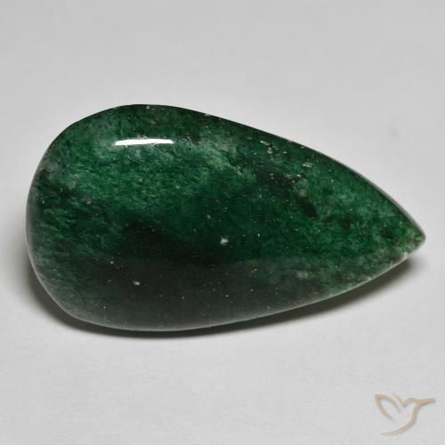 Aventurina Verde floresta Natural 16.85ct, Formato de pêra, Translúcido