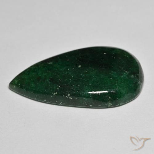 Aventurina Verde floresta Natural 16.85ct, Formato de pêra, Translúcido