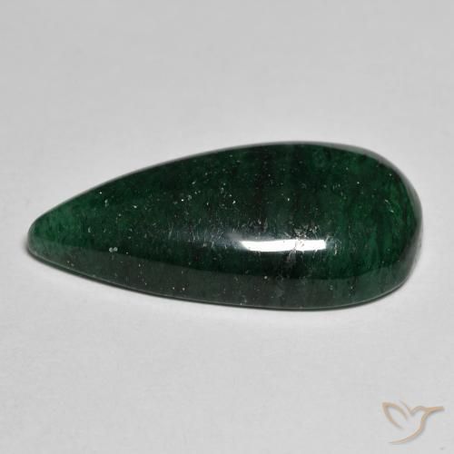 Aventurina Verde Natural 15.68ct, Formato de pêra, Translúcido