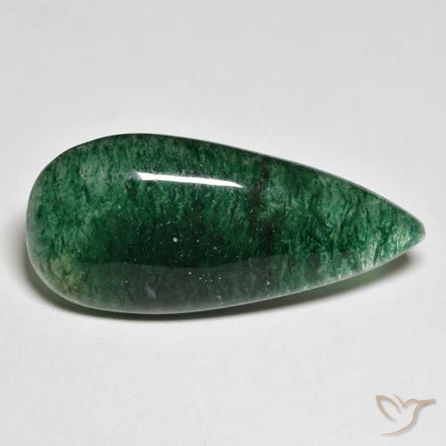 Aventurina verde pinho Natural 17.57ct, Formato de pêra, Translúcido
