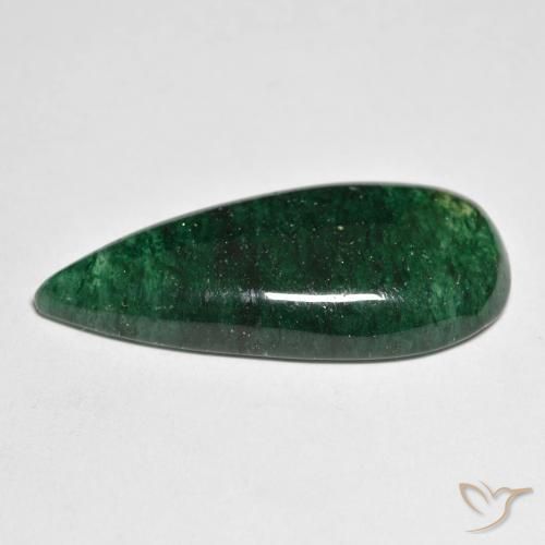 Aventurina verde pinho Natural 17.57ct, Formato de pêra, Translúcido