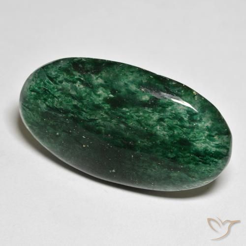 Aventurina verde natural 26,71ct, corte oval, translúcido
