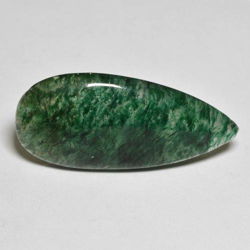 Aventurina verde natural 11,87ct, formato de pêra, translúcido