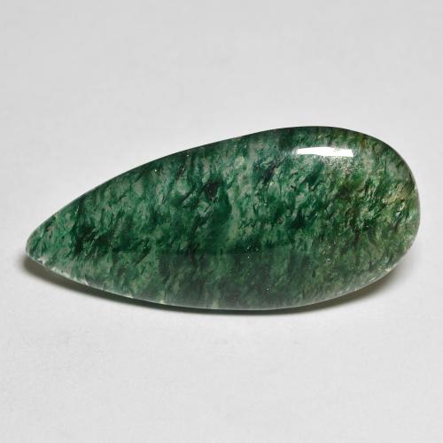 Aventurina verde natural 11,87ct, formato de pêra, translúcido