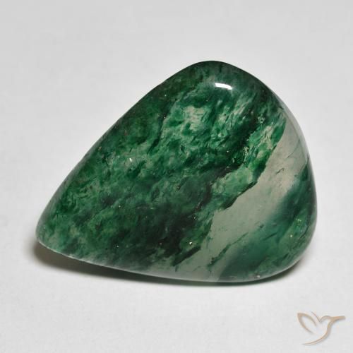 Aventurina verde natural 18,01ct, formato de pêra, translúcido