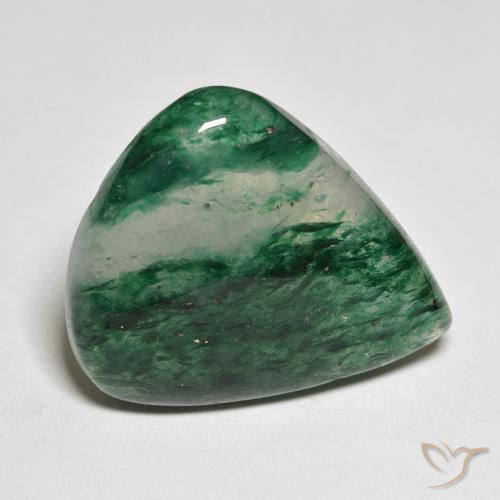 Aventurina verde natural 18,01ct, formato de pêra, translúcido