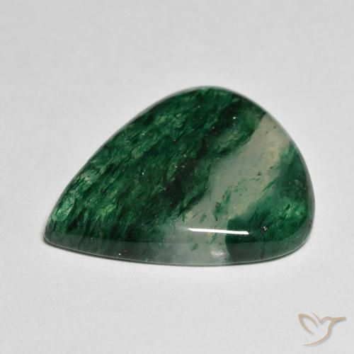 Aventurina verde natural 18,01ct, formato de pêra, translúcido
