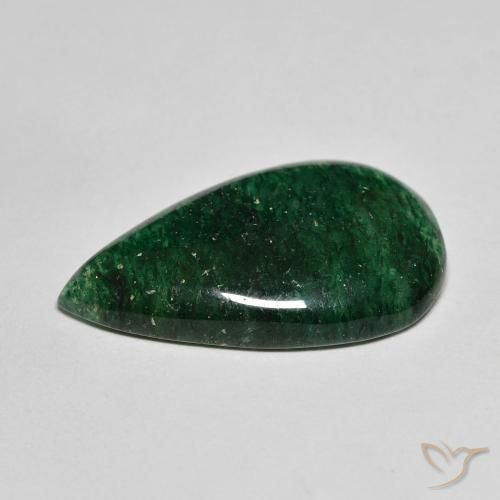 Aventurina verde natural 12,63ct, formato de pêra, translúcido