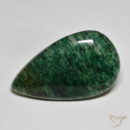 Aventurina Verde Floresta Legal Natural 22.73ct, Formato de pêra, Translúcido