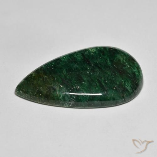 Aventurina Verde Floresta Legal Natural 22.73ct, Formato de pêra, Translúcido