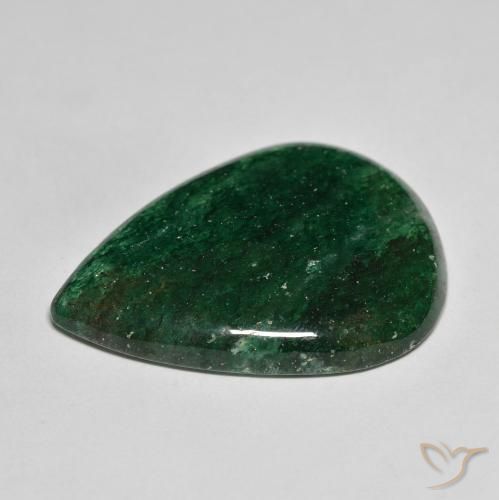 Aventurina Verde escuro Natural 26.04ct, Formato de pêra, Translúcido
