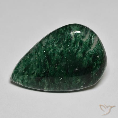 21.15ct Natural Verde Floresta Legal Aventurina, Formato de pêra, Translúcido