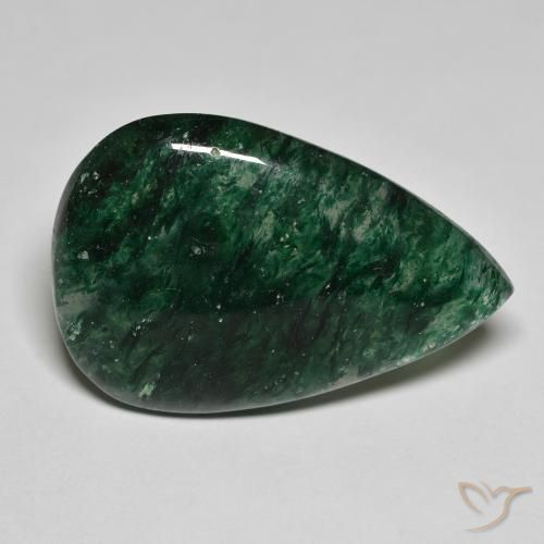 Aventurina Verde Floresta Legal Natural 21.15ct, Formato de pêra, Translúcido